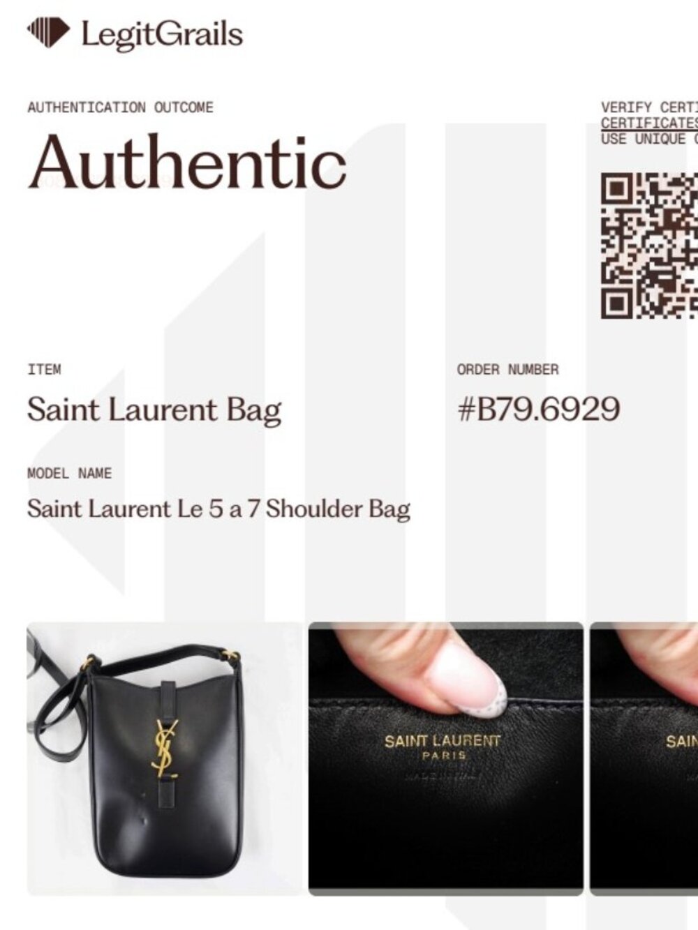 Saint Laurent Le 5 a 7 Shoulder Bag In Black Leather With Gold-Toned Hardware - Picture 12 of 12
